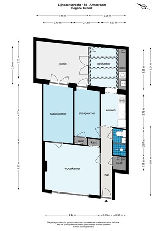 Floor plan - Lijnbaansgracht 188H, 1016 XA Amsterdam 